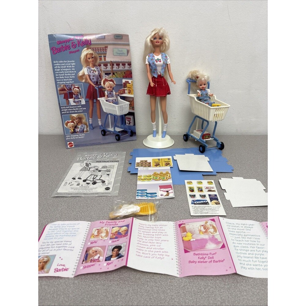 Vintage Mattel Shoppin' Fun Barbie & Kelly Playset, Complete, New Without Box